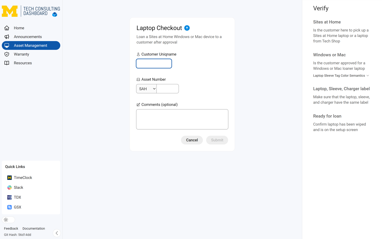 Tech Consulting Dashboard Asset Management (Laptop Checkout)